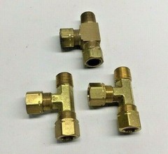 Fitting 71CM06X04 Brass Running Tee 3/8″ Tubes x 1/4″ Pipe (Pack of 3) 711X6X4