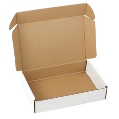 9″x6″x2″ Shipping Boxes Set of 2, White Corrugated Cardboard Box Literature M…