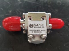 Sage (Eravant) Isolator 2.92mm 18-22 GHz 18dB iso (TESTED to 20GHz, see plots)