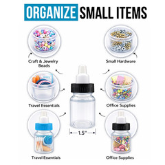 10 Pack Bottle-Style Premium Foil Storage Organizers with Lids–Assorted Graphics