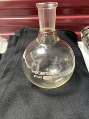 Chemglass 500ml Evaporation Flask 24/40 Recovery