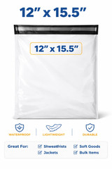 Kelvo Poly Mailer Shipping Bags Self Seal Waterproof 10×13 12×15.5 Choose Qty