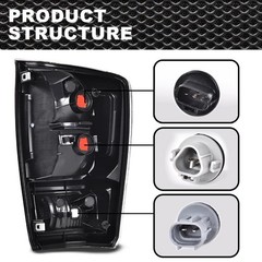 Pair Rear Tail Light Assembly Black Housing w/o Bulbs Toyota Tacoma 2016-2021