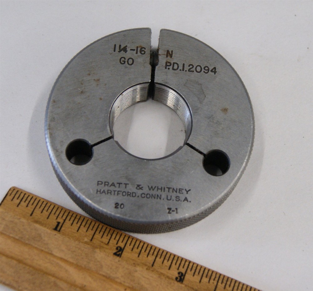 Pratt & Whitney USA 1 1/4 – 16, N GO THREAD RING GAGE P.D. = 1.2094, sh6452