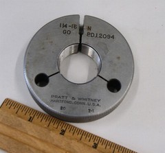 Pratt & Whitney USA 1 1/4 – 16, N GO THREAD RING GAGE P.D. = 1.2094, sh6452