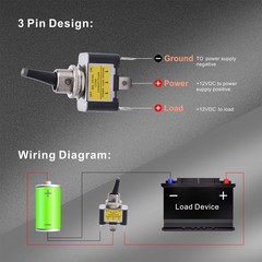 30A Heavy Duty Toggle Rocker Switch ON Off 12V DC with LED Light Car Truck Auto
