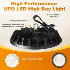 10 Pack 200W UFO Led High Bay Light Industrial Commercial Warehouse Shop Lights