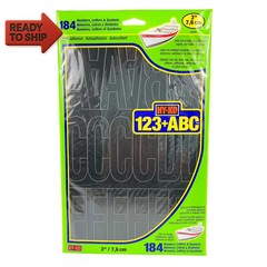 3″ Vinyl Self-Adhesive Black Letters and Numbers Kit, 184 Pieces