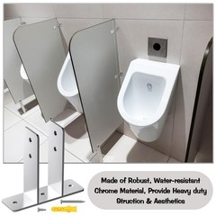 Blulu 8 Pack Urinal Screen Polished Chrome 2-Ear Urinal Screen Brackets for 1…