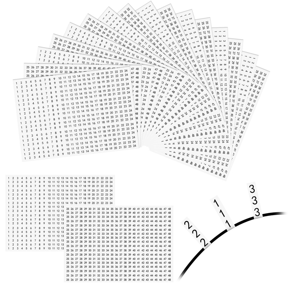 42 Pcs 0.2 x 1.4 Inches Wire Marker Book for Cable Management Synthetic Adhes…