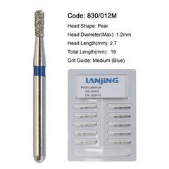 Dental Diamond Burs Pear Round End Taper Barrel FG Medium Coarse Fine High Speed