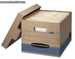 Bankers Box Heavy Duty Storage Boxes, 10″ X 12″ X 15″ (10 Pack), Kraft Brown