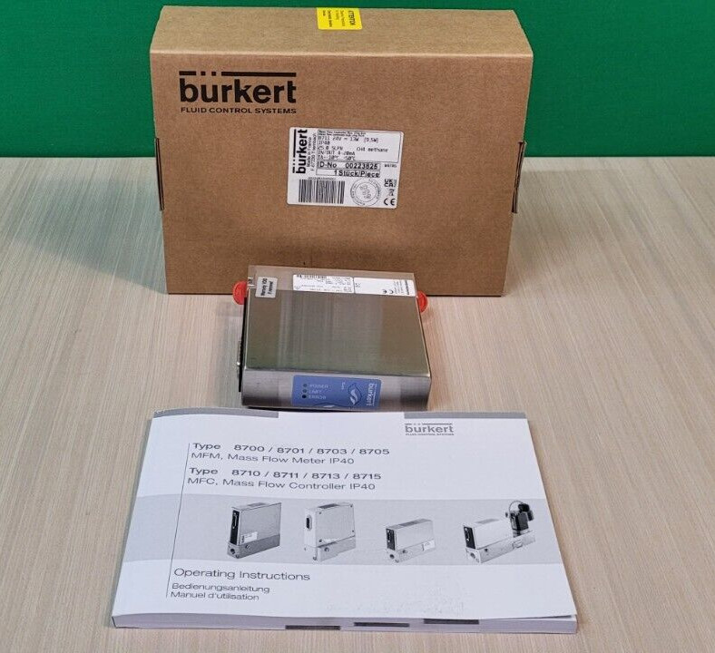 BURKERT 8711 25.0 SLPM Flowmeter CH4 Methane 24V 13W NEW