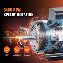 VEVOR 7.5HP Air Compressor Electric Motor 230V 3450RPM 184T Frame CW/CCW Rotate