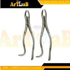 2PK – Upper Molar 1st & 2nd Extraction Forceps, Left & Right #18L + #18R