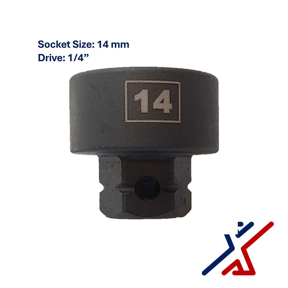 14mm. x 1/4″ Drive Nano Socket / Stuby Socket by X1 Tools