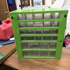 Vintage RAACO Corp Green Metal Storage Cabinet 25 Drawer Made In Denmark EMPTY!