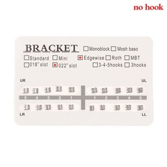 20pcs/set Dental Orthodontic Mini Edgewise Metal Bracket with/no hooks