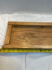 Vintage Desk Organizer Oak Wood Table Book Rack Shelf Country Ship 20.5 x 8 x 2