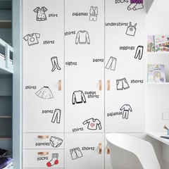 Removable Dresser Clothes Labels: Wardrobe Clothing 60.00X40.00X0.01CM, Multi