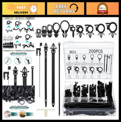 200pcs Nylon Cable Tie Clips, Universal Wire Loom Routing Buckles for Cars & Tru