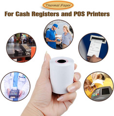 (100 Rolls) 2 1/4″ X 85′ Thermal Paper, POS Receipt Paper for Retail Business Ca