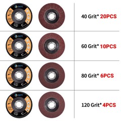 40 Pack 4.5″ 4-1/2″ Flap Discs 40 60 80 120 Grit Grinder Sanding Grinding Wheels