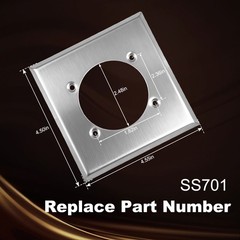 Outlet Cover Wall Plate 2 Gang Single Hole +4 Screws for 14-50R Hubbell HBL9450A