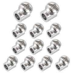 12 Pcs 6 x 6mm Single Hole Wire Rope Cable Clamp for 3.5mm Dia Cable, Silver