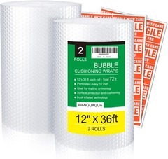 Bubble Packing Wrap 12 Inch Recycled Heavy Duty Perforated Moving Shipping