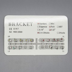 100 Packs Dental Orthodontic Metal Bracket Standard Roth 022 Slot 3 4 5 Hooks