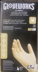 GLOVEWORKS Heavy Duty Ivory Latex Disposable Gloves 8 Mil Box of 100 BRAND NEW!