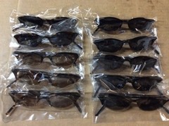 NEW ASSORTED BOX OF SUNGLASSES SUN GLASSES SET OF 10 GLASS COLORED SMALL LENS