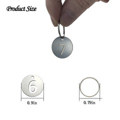 Metal Number Tags, Round Key Numbered Tags, Identification Hang Tags with Hol…