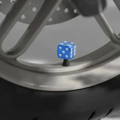 4PCS Dice Style Tire Valve Stem Caps, Universal Aluminum Alloy Dus Color: Blue