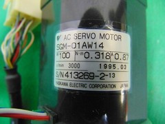 Yaskawa AC Servo Motor 200 Volt 3,000 RPM 100 Watt