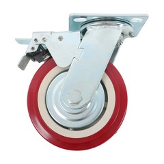4Pcs Polyurethane 8″ × 2″ Heavy Duty Swivel Caster Wheel With Belt Brake Casters