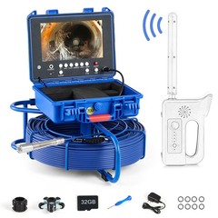 9″ Self-Leveling Sewer Camera w 512Hz 230ft/70m Digital Length Counter 32GB IP68