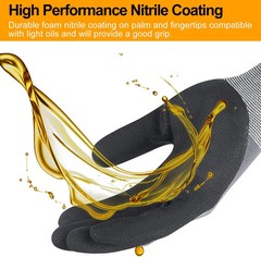 Safety Work Gloves MicroFoam Nitrile Coated-3/6/12/36 Pairs,Breathable N