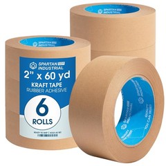 6 Rolls (2 inch x 55 Yard) Heavy Duty Kraft Paper Packing Tape – Brow…