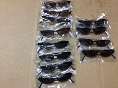 ASSORTED BOX OF SUNGLASSES SUN GLASSES SET OF 12 GLASS COLORED SMALL LENS
