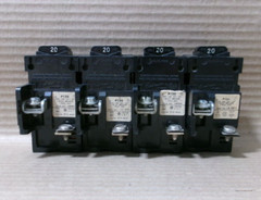 LOT OF 4 Pushmatic P120 1 Pole 20 Amp 120V Circuit Breaker (w/ Shield)