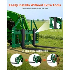 Uimoso Pallet Fork Frame Attachment w/36/42/48″ Skid Steer Forks, 2600/4000 lbs