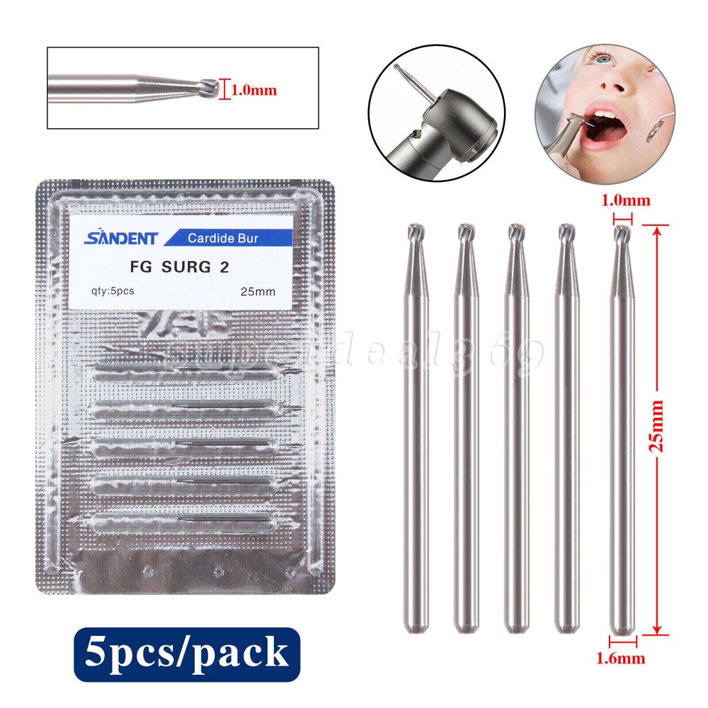 SANDENT Dental Surgical FG Bur Tungsten Carbide Round Burs /Straight Fissure ns