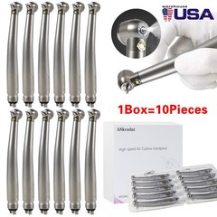 10 NSK Style Dental Hi Speed Handpiece Fiber Optic LED E-generator Turbine 4Hole