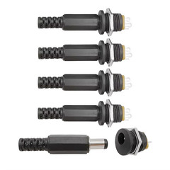 10PC Male Barrel Jack Plug Female Socket Panel Mount DC 12V Power Connectors