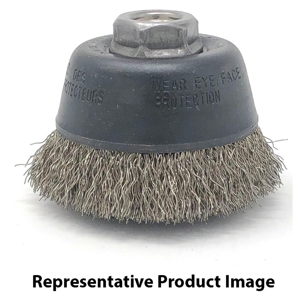 United Abrasives 01408 2-3/4×5/8-11 Stainless Steel Small Cup Brush CRIMPED 6 pk