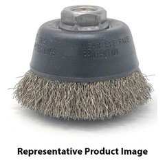 United Abrasives 01408 2-3/4×5/8-11 Stainless Steel Small Cup Brush CRIMPED 6 pk