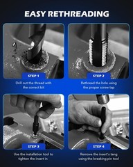 Orion Motor Tech 172pc Thread Repair Kit, SAE Helicoil Repair Kit with HSS Drill