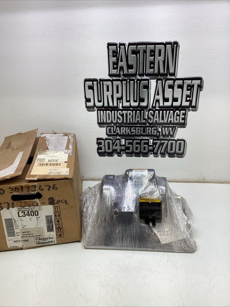 Baldor Reliance Industrial Motor L3400 0.17HP 115/230V 1725RPM Fr. 48 NIB